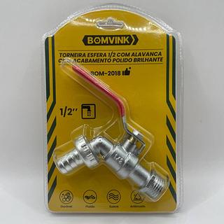 TORNEIRA ESFERA 1/2 COM ALAVANCA COM ACABAMENTO POLIDO BRILHANT BOMVINK