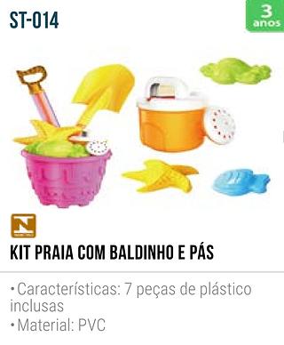 KIT DE PRAIA COM BALDINHO E PÁS COLORIDAS KUKI KIDS