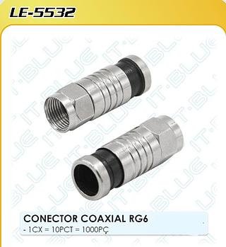 CONECTOR COAXIAL PRESSÃO RG6 TV CABO