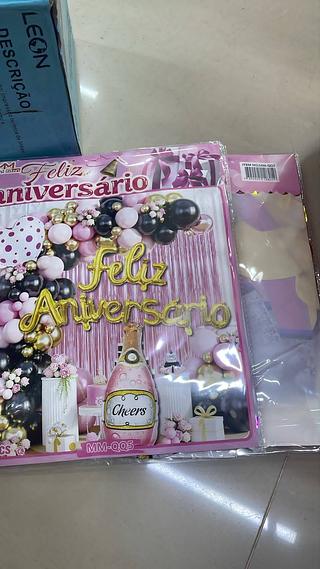 PACOTE DE BALÕES FELIZ ANIVERSARIO 60PCS MINIMEN