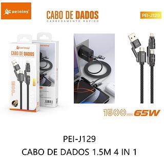 CABO DE DADOS CARREGAMENTO RAPIDO 1.5M 4IN1 PEINING