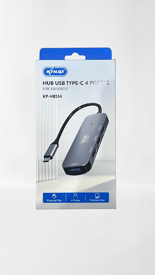 HUB USB TYPE-C 4 PORTAS USB 3.0/USB2.0 KNUP