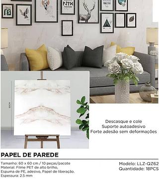 PAPEL DE PAREDE 60 X 60CM MADE BASIC(PACOTE COM 10PÇS)