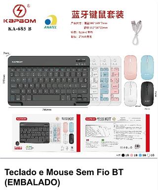 TECLADO E ,OUSE SEM FIO BT5.2-BT3.0 KAPBOM