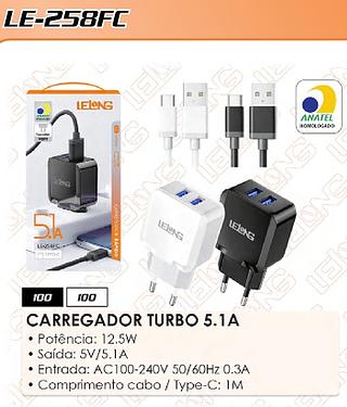 CARREGADOR RAPIDO 5.1A 2 PORTAS LELONG