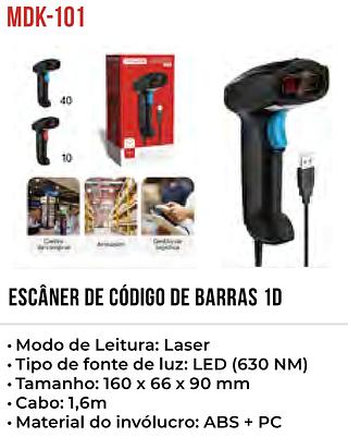 ESCANER DE CODIGO DE BARRAS 1D COM FIO TOMATE