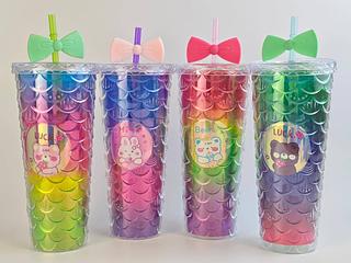 COPO DE ESCAMA DE PEIXE LED 750ML TOMATE