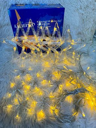 138LED CORTINA LUZ 8 FUNÇAO USB 2M BRANCO QUENTE L-LENA