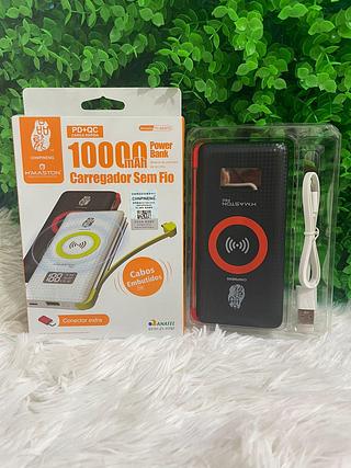 POWER BANK PORTATIL COM FIO E SEM FIO 10000MAH HMASTON (NAO ESTADO)