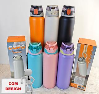 GARRAFA TERMICA AÇO INOXIDAVEL 800ML BAZIK(COM DESIGN)