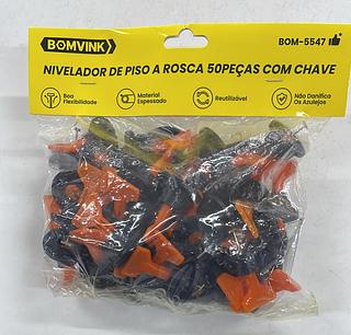 NIVELADOR DE PISO A ROSCA 50 PEÇAS COM CHAVE BOMVINK