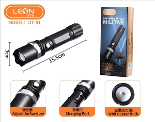 LANTERNA TATICA MILITAR X3000 LEON GTS