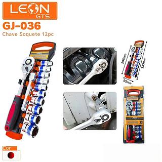 1/2" JOGO DE CHAVES DE SOQUETE CROMO VANADIO 12PCS LEON