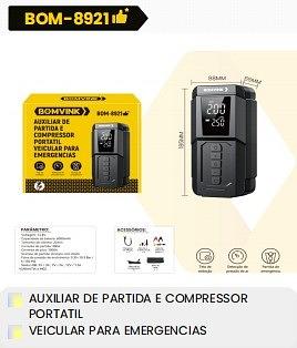 AUXILIAR DE PARTIDA E COMPRESSOR PORTATIL BOMVINK
