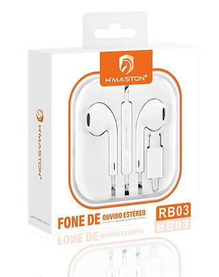 FONE DE OUVIDO ESTEREO PLUGUE IPHONE BLUETOOTH HMASTON