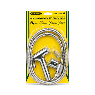 DUCHA HIGIENICA 120CM EM INOX BOMVINK