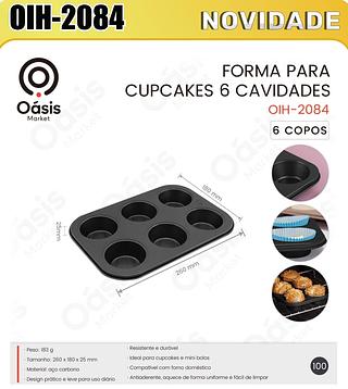 FORMA PARA CUPCAKES 6 CAVIDADES OASIS MARKET