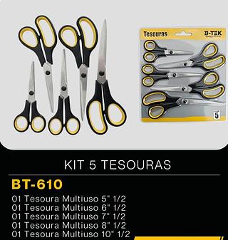 TESOURAS KIT COM 5 B-TEK FERRAMENTAS