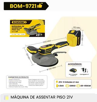 MAQUINA DE ASSENTAR PISO 21V BOMVINK