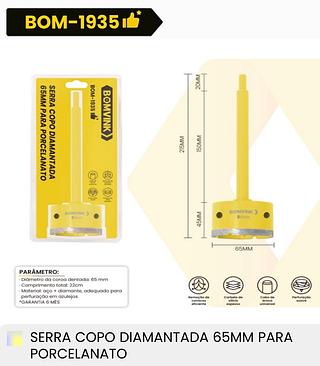 SERRA COPO DIAMANTADA 65MM PARA PORCELANATO BOMVINK