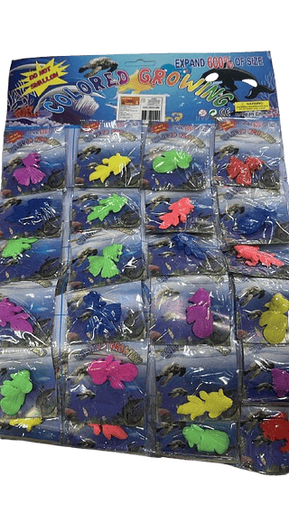 BRINQUEDO ANIMAL CRESCE NA AGUA DE PLÁSTICO COLORED GROWING