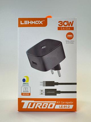 KIT CARREGADOR TURBO 30W SAIDA LEHMOX