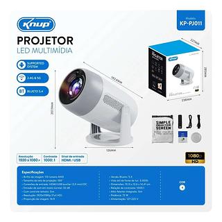 PROJETOR LED MULTIMIDIA COM ANDROID 1080HD KNUP
