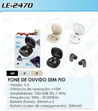 FONE DE OUVIDO SEM FIO 5.4BT 30H IT-BLUE