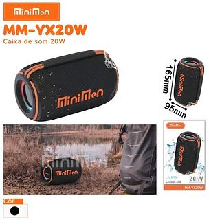 CAIXA DE SOM 20W GRAVE POTENTE IPX6 RGB MINIMEN