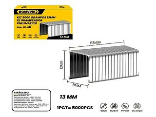 KIT 5000 GRAMPOS 13MM P/ GRAMPEADOR PNEUMÁTICO BOMVINK