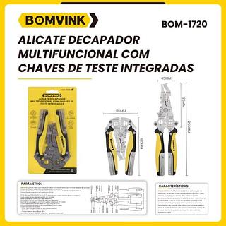 ALICATE DECAPADOR MULTIFUNCIONAL COM CHAVES DE TESTE INTEGRADAS BOMVINK