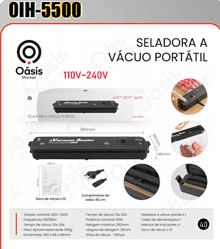 SELADORA A VACUO PORTATIL OASIS