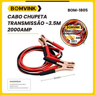 CABO CHUPETA TRANSMISSAO-3.5M 2000 AMP BOMVINK