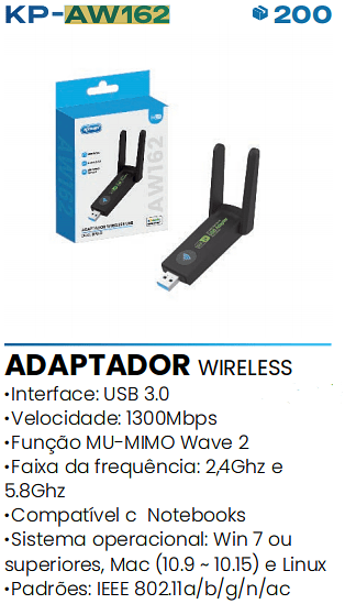 ADAPTADOR WIRELESS USB DUAL BAND KNUP