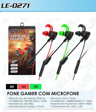 FONE DE OUVIDO PARA JOGOS COM MICROFONE IT-BLUE