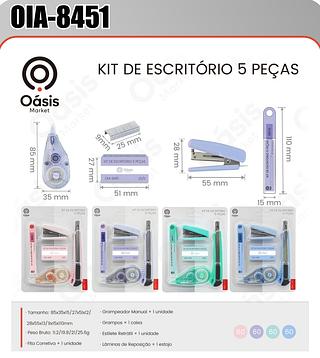KIT DE ESCRITORIO 5 PEÇAS OÁSIS MARKET