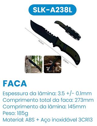 FACA TÁTICA GRANDE MULTIUSO CABO EMBORRACHADO E BAINHA LUATEK