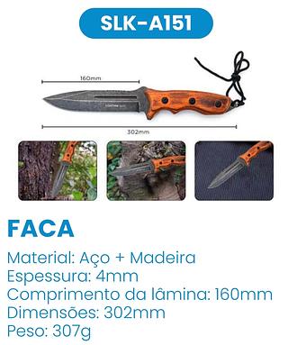 FACA LAMINA AÇO INOX FULL TANG LAMINA CHUMBO LUATEK