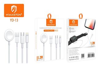 CARREGADOR SMART WATCH COM CABO LIGHTNING E TIPO-C HMASTON