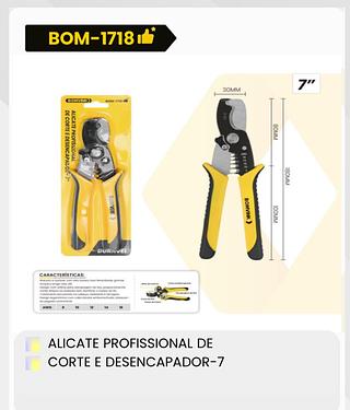 ALICATE PROFISSIONAL DE CORTE E DESENCAPADOR-7 BOMVINK