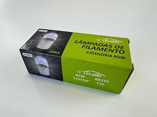 LÂMPADAS DE FILAMENTO CATEGORIA R5W (10 PEÇAS) LELONG
