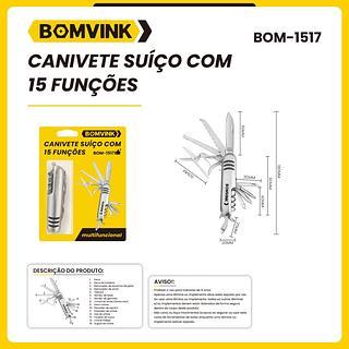 CANIVETE SUIÇO COM 15 FUNÇÕES BOMVINK