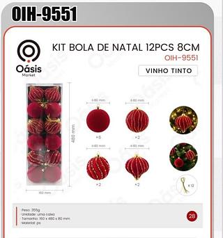 KIT BOLA DE NATAL 12PCS 8CM