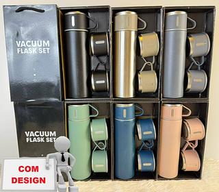 VACUUM FLASK SET CX PRETA(COM DESIGN)