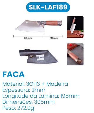 CUTELO LÂMINA AÇO INOX COM DETALHES LUATEK