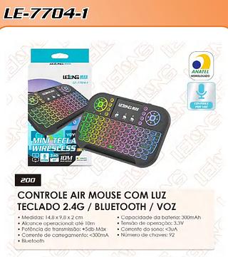 MINI TECLADO WIRELESS 2.4G 10M COM LED LELONG MAX