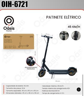 PATINETE ELETRICO 45KM/H OÁSIS MARKET