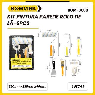 KIT PINTURA PAREDE ROLO DE LÃ - PCS BOMVINK