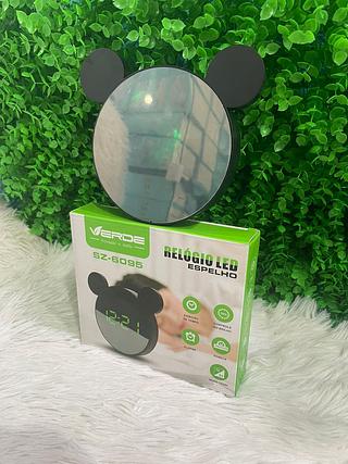 RELOGIO DIGITAL ESPELHO ALARME VERDE