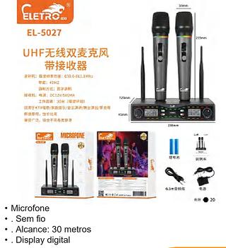 MICROFONE TECNOLOGLA DE TRANSMISSAO SEM FIOS ELETRO